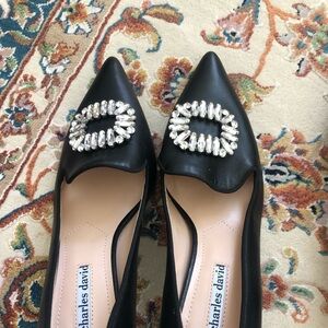 Brand new Charles David evening shoes fine leather upper